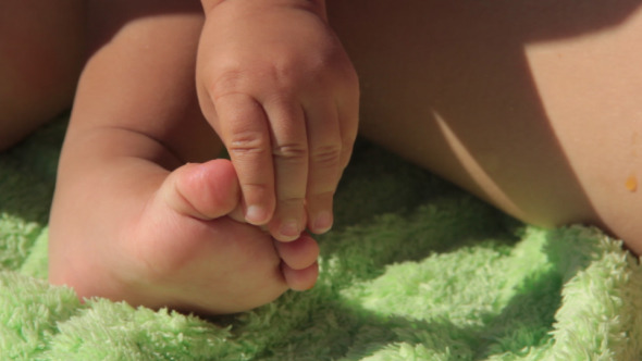 Baby Exploring His Feet