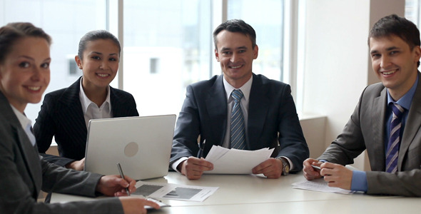 Businesspeople at briefing