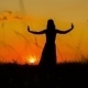 Silhouette Of a Girl Doing Yoga  At Sunset - VideoHive Item for Sale
