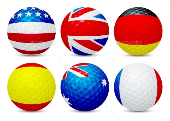 Golf Balls Set with Flags