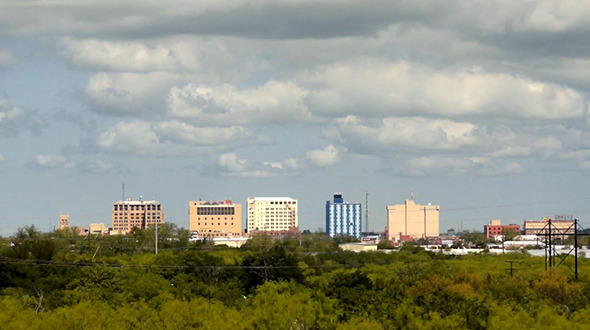 Clouds Passing Wichita Falls Texas City Skyline