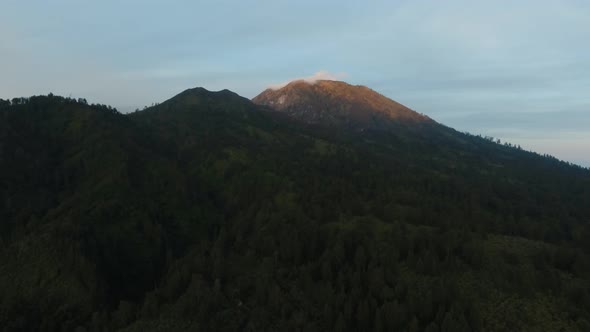 Mountain Landscape with Sunset. Jawa Island, Indonesia.