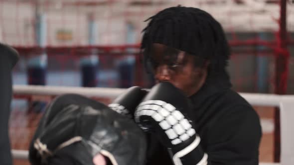 Coach and His Fighter in the Ring Boxing