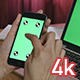 Girl Using Phone with Laptop Green Screen - VideoHive Item for Sale