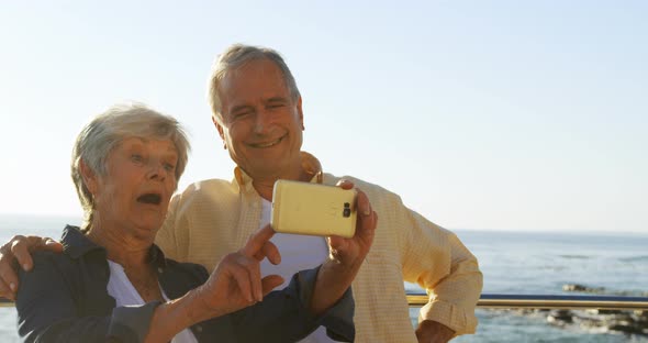 Senior Couple Taking Selfie on Mobile Phone 4k