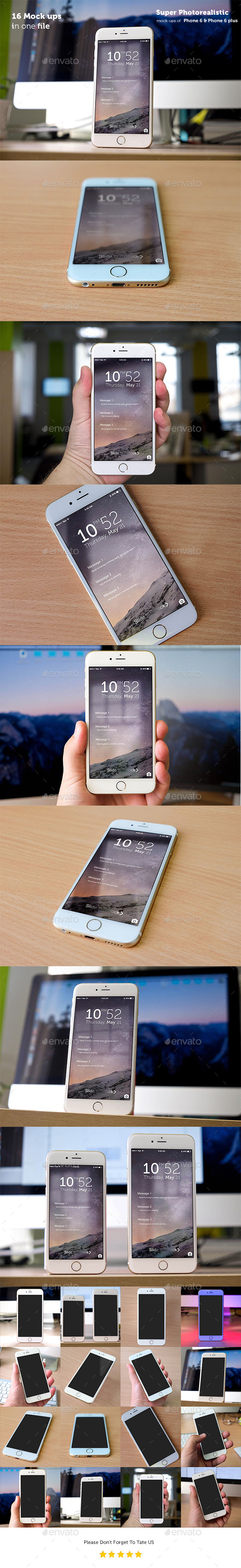 Phone 6 and Phone 6 Plus Photorealistic Mockups