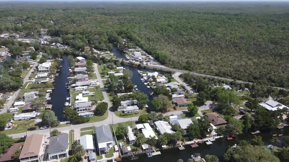 the forested lands surrounding the many small communities in the Weeki Wachee area on the Gulf Coast