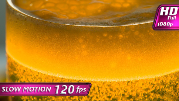 Foam and Bubbles in a Glass of Beer alt