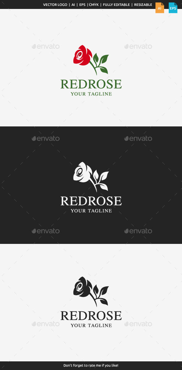 Red Rose Logo Template
