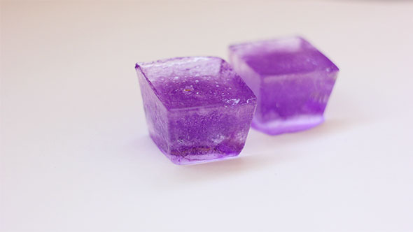Two Lilac Melting Ice Cubes
