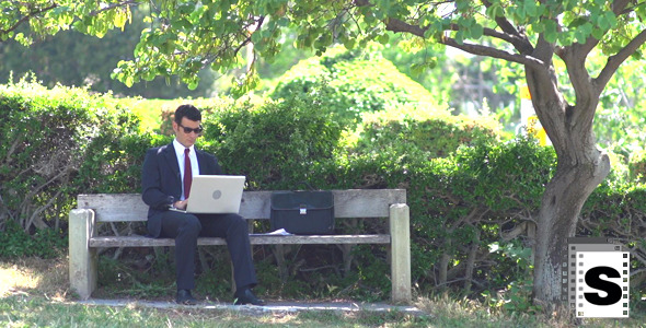 Businessman Working Outdoor