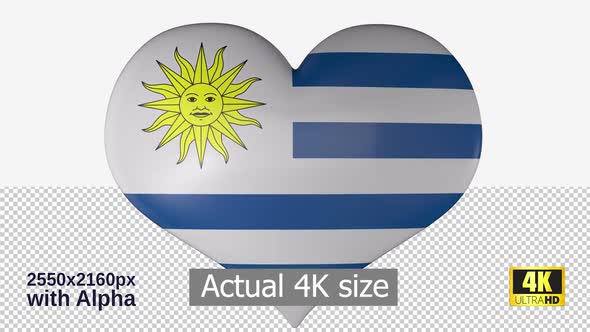 Uruguay Flag Heart Spinning