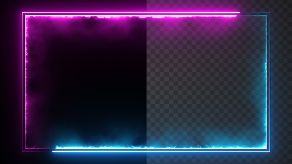 Blue and Pink Neon Rectangle Border Stylish Frame Loop V4