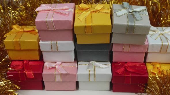 Gift Boxes And Tinsel