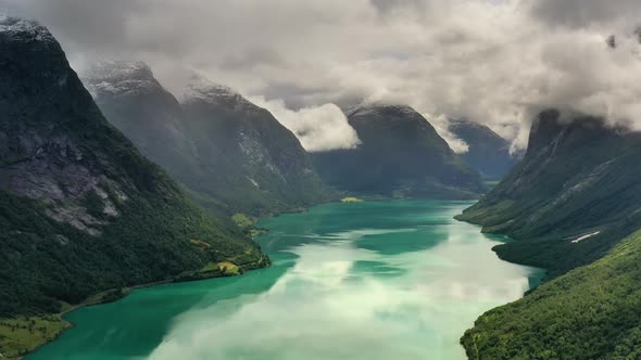 Beautiful Nature Norway Natural Landscape Lovatnet Lake