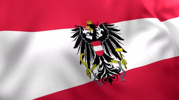 Austria Flag with Emblem - 4K