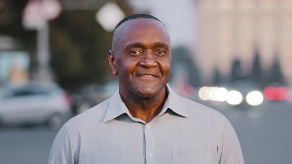 African American Adult Man Wearing Formal Shirt Happy Smiling Male Face with Wrinkles Successful