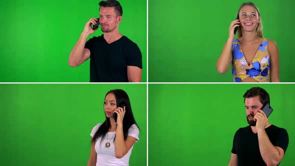  Compilation (Montage) - People Phone with Smartphone - Green Screen Studio