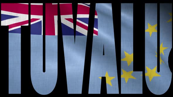 Tuvalu Flag Into Country Name