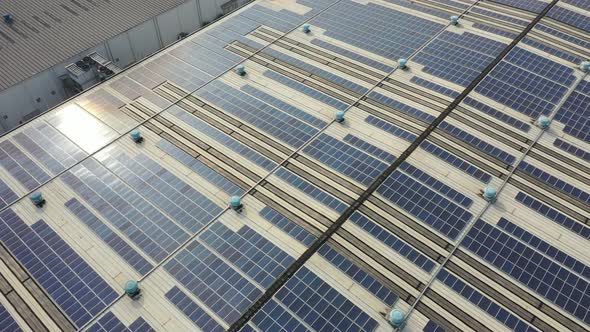 Solar power station on factory rooftop