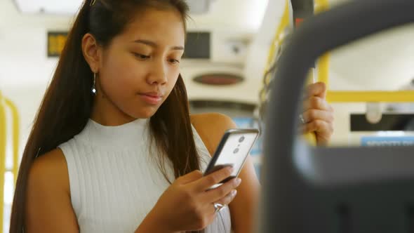 Teenage girl using mobile phone 4k