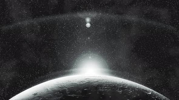 Noir atmosphere, full planet rotation, stars and lights 04 alt