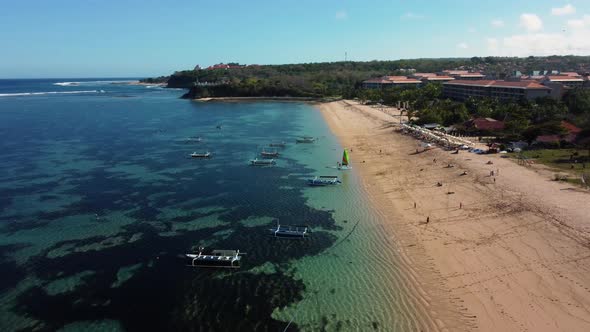 Drone Flying Around Nusa Dua Beach in Bali