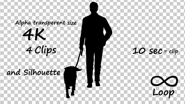 Man And Dog  Silhouette