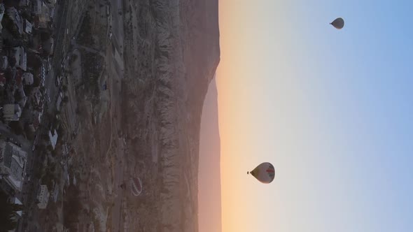 Vertical Video  Balloons in Cappadocia Turkey