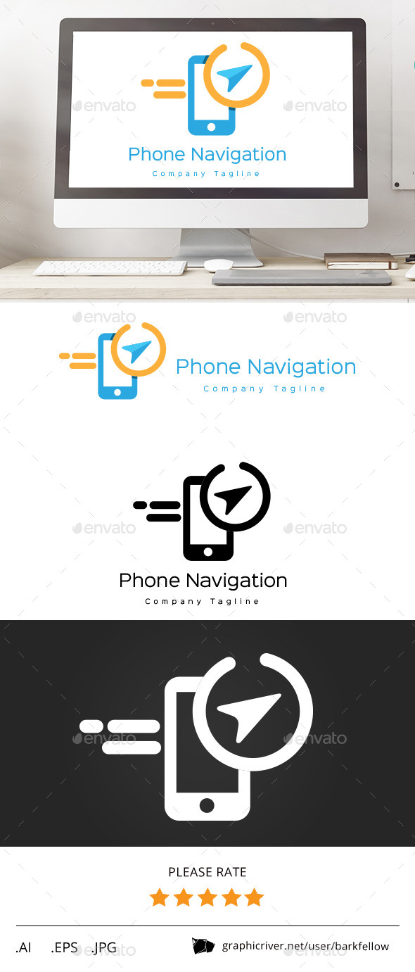 Phone Navigation Direction Logo