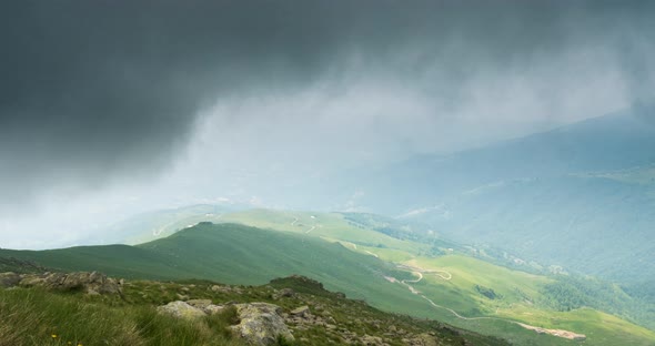 Timelapse of Mountain Lake Landscape with Clouds at Poggio Frassati in Biella Piemonte Italy