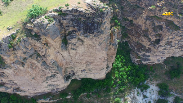 Aerial Flying High Cliff Rocky Canyon 5