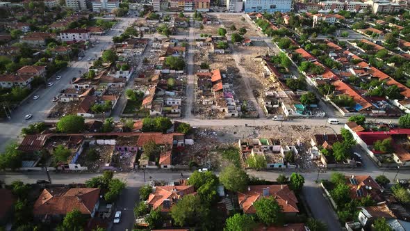 Ruined Houses In Urban Transformation