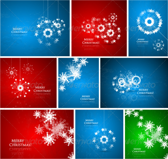 Abstract Christmas composition pack