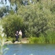 Fisherman on the Shore of a Lake or River with a Fishing Rod Catches Fish - VideoHive Item for Sale