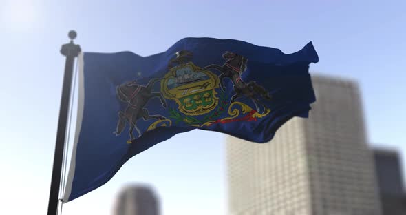 Pennsylvania state flag waving