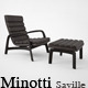 Minotti Saville Armchair and Stool - 3DOcean Item for Sale