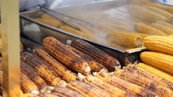 Grilled Corn Cob On The Market In Turkey
