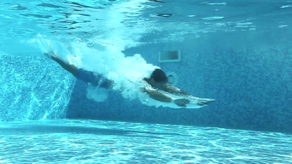 Man Swimming Under Water