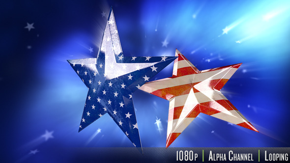 Old Faded USA American Flag in Stars