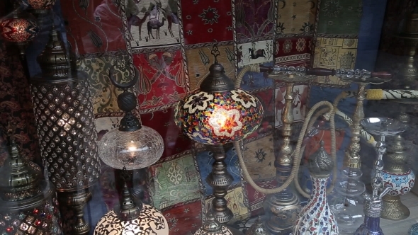 Hookah In Souvenir Shop In Turkey