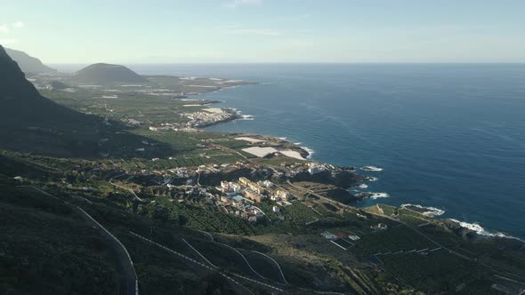 Beautiful City Garachico on the Shores of the Mountain Volcanic Canary Island of Tenerife