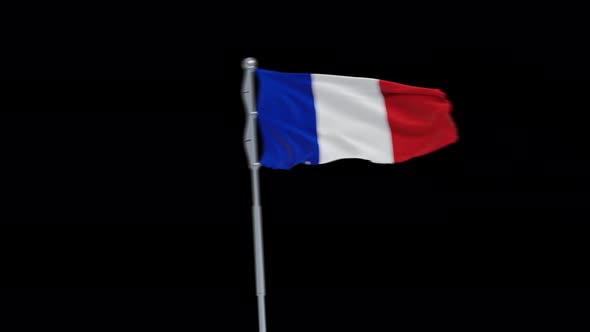 4K France flag transition with alpha. two step