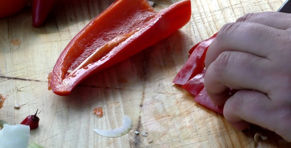 Chopping Red Pepper