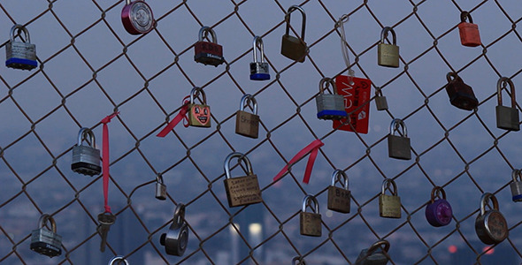 Love Lock Fence over Hollywood