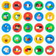 Conceptual Flat Circle Icons - GraphicRiver Item for Sale