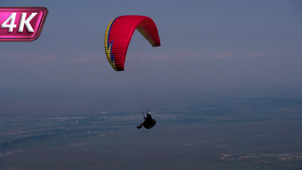 Paragliders Floating in the Air