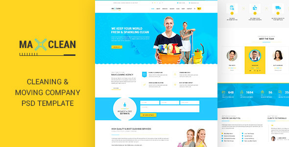 Max Cleaners &amp; Movers - Szablon PSD