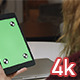Girl Holding Tablet with Green Screen - VideoHive Item for Sale