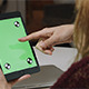 Girl Using Tablet with Green Screen - VideoHive Item for Sale